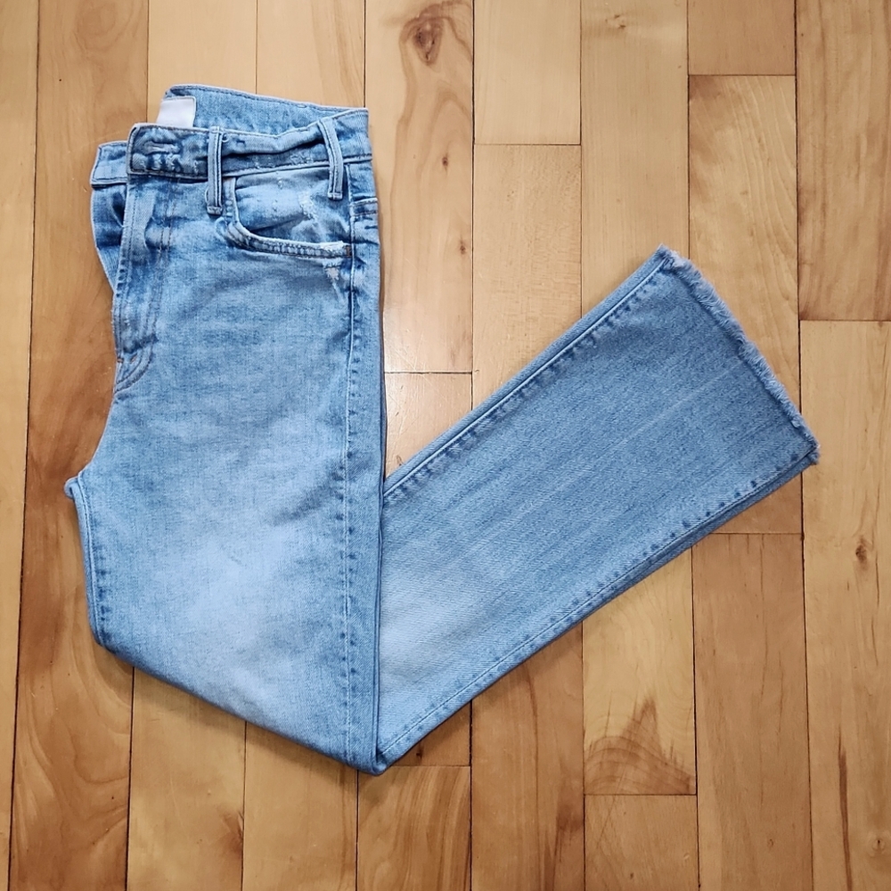 MOTHER Light Blue Ankle Crop Jeans